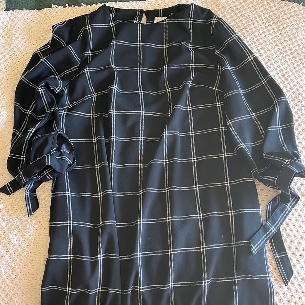 Black & White Plaid Shift Dress